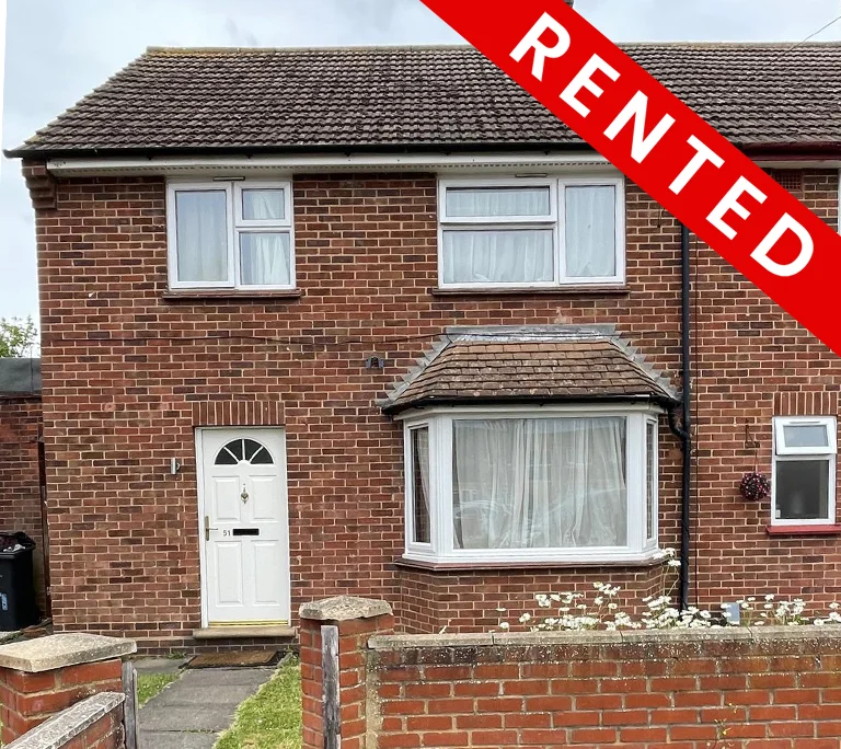 House with "Rented" label